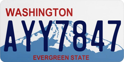 WA license plate AYY7847