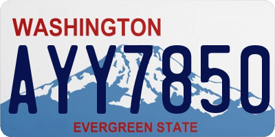 WA license plate AYY7850