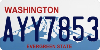 WA license plate AYY7853