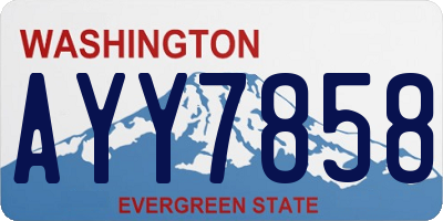 WA license plate AYY7858