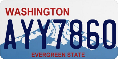 WA license plate AYY7860