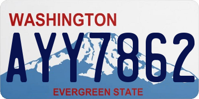 WA license plate AYY7862