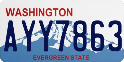 WA license plate AYY7863