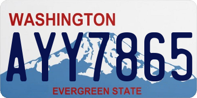 WA license plate AYY7865