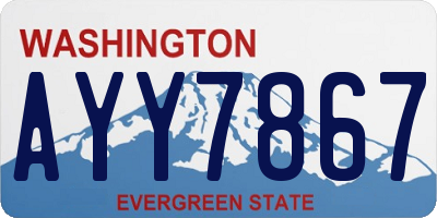 WA license plate AYY7867