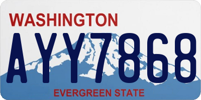 WA license plate AYY7868