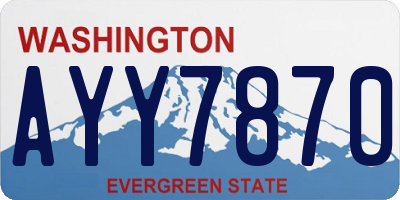 WA license plate AYY7870