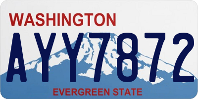 WA license plate AYY7872