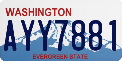 WA license plate AYY7881