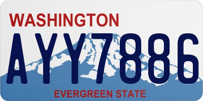 WA license plate AYY7886