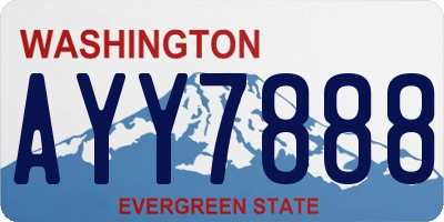 WA license plate AYY7888