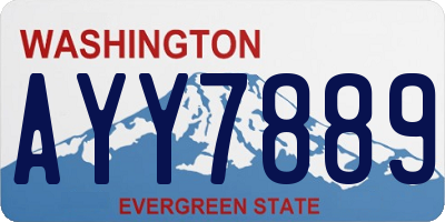 WA license plate AYY7889