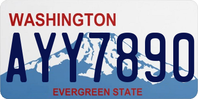 WA license plate AYY7890