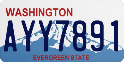 WA license plate AYY7891