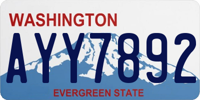 WA license plate AYY7892