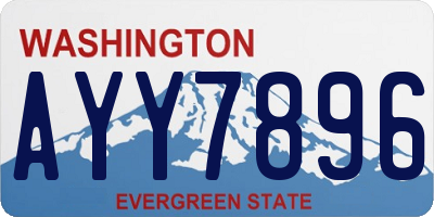 WA license plate AYY7896