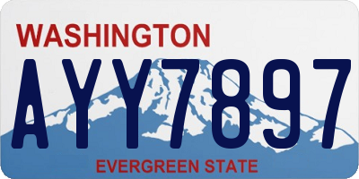 WA license plate AYY7897