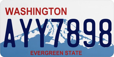 WA license plate AYY7898