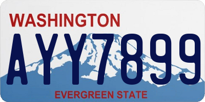 WA license plate AYY7899