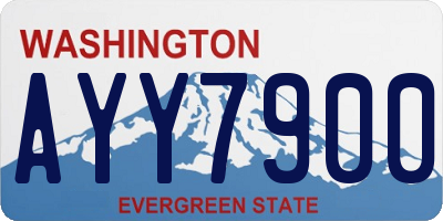 WA license plate AYY7900