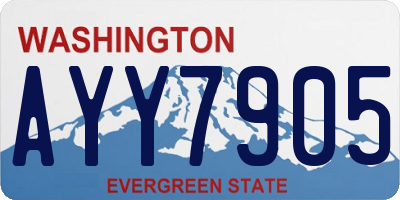 WA license plate AYY7905