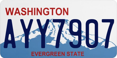 WA license plate AYY7907