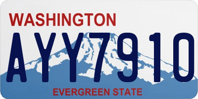 WA license plate AYY7910