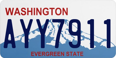 WA license plate AYY7911