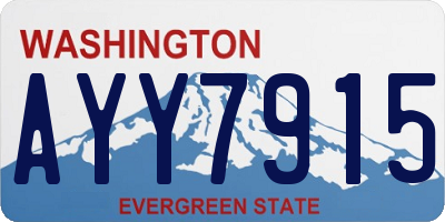 WA license plate AYY7915