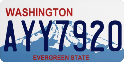 WA license plate AYY7920