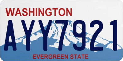 WA license plate AYY7921