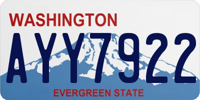 WA license plate AYY7922