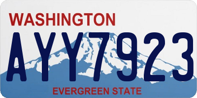 WA license plate AYY7923