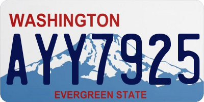 WA license plate AYY7925