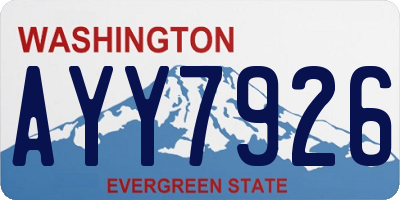 WA license plate AYY7926