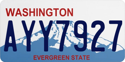 WA license plate AYY7927