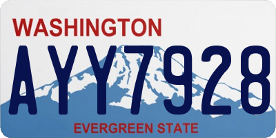 WA license plate AYY7928