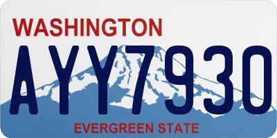 WA license plate AYY7930