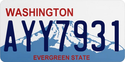 WA license plate AYY7931