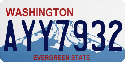 WA license plate AYY7932