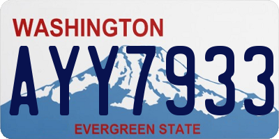 WA license plate AYY7933