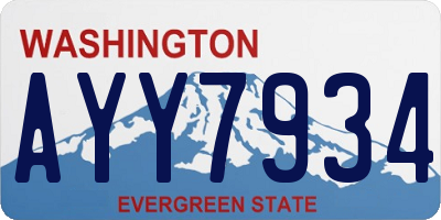 WA license plate AYY7934