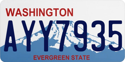 WA license plate AYY7935