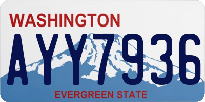 WA license plate AYY7936