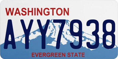 WA license plate AYY7938