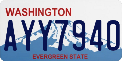 WA license plate AYY7940