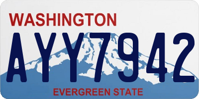 WA license plate AYY7942