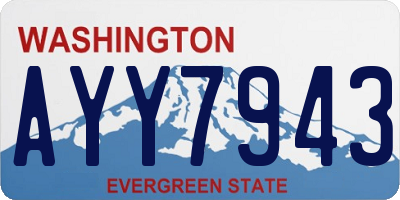 WA license plate AYY7943