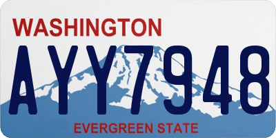 WA license plate AYY7948