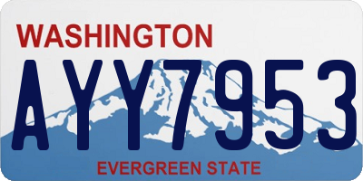 WA license plate AYY7953